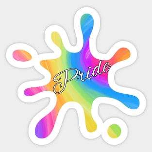 Pride Rainbow Paint Splatter Sticker